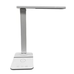 Nicoman Foldable LED Desk Lamp with Wireless Charger, USB Charging Port with 3 Light Mode, Touch Control, Eye-Caring Table Lamps for Reading, Studying, Writing (White)