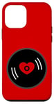 Coque pour iPhone 12 mini disque vinyle vintage cœur album rouge valentines mignon rétro