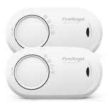 FireAngel Carbon Monoxide Detector 10-Year Life Sealed Battery - FA3820 Carbon Monoxide Alarm for Home and Holiday - Portable CO Alarm - Travel Carbon Monoxide Detector and Monitor - 2-Pack - White