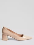 L.K.Bennett Sloane Patent Leather Block Heel Court Shoes, Beige