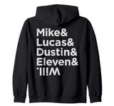 Stranger Things Mike Lucas Dustin Eleven and Will Names Zip Hoodie