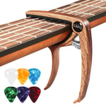 Capodastre Guitare Acoustique Capo Guitar avec 6 Médiators Capot Guitare Pour...