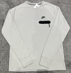 Nike Sportswear Tech Fleece Lightweight Long Sleeve Top - Light Grey - Large