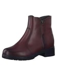 Tamaris Femme 8-85318-41 Leder Comfort Fit Wechselfußbett Klassisch Stiefelette mit Dekoreißverschluss Alltagsschuhe Bottine, Bordeaux, 36 EU Large