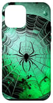 iPhone 12 mini Green Spider Strange and Unusual Spider Web Boys Black Green Case