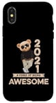 Coque pour iPhone X/XS 4ème anniversaire garçons filles 2021 original Awesome ours en peluche