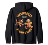 Funny Gingerbread Man Running Team Christmas Xmas Dog Zip Hoodie