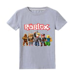 Kids Pojkar Roblox Print T-shirt Kortärmad Top Sommar Crew Neck Tee kläder CNMR Grey 7-8 Years