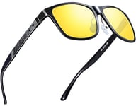 ATTCL Homme Lunettes Conduite de Nuit Polarisées Al-Mg métal Cadre Lunette Jaune Conduite de Nuit 8587 yeshi