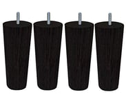 Margot Set of 4 Conical Bed Base Legs, Wood, Wenge, Alone