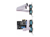StarTech.com 4-Port Serial PCIe Card, Quad-Port PCI Express to RS232/RS422/RS485 (DB9) Serial Card, Low-Profile Bracket Incl., 16C1050 UART, TAA-Compliant, For Windows/Linux, TAA Compliant -...