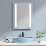 EMKE Miroir de Salle de Bain LED 50 x 70 cm avec Lumière Blanche Froide Miroir Mural