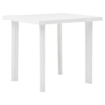 Table de jardin - Plastique - Blanc - 80x75x72 cm - Résistance aux intempéries - Avec trou de parasol