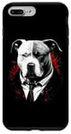 Coque pour iPhone 7 Plus/8 Plus Pitbull Dog Gangster en costume Funny Mob Boss sur le thème