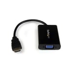 Com Câble adaptateur / Convertisseur hdmi vers vga avec audio - Mâle / Femelle - Noir - 1920 x 1080 pixels - 720p,1080p - 60 Hz - 2.0 canaux