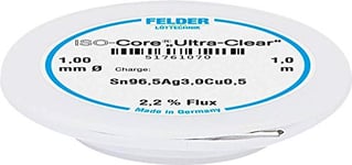 Felder Löttechnik ISO-Core Ultra Clear SAC305 Étain à souder bobine Sn96,5Ag3Cu0,5 1 mm