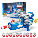 Super Wings Pistolet Jouet pour Les Jeux de tir, Pistolet Rotatif en Mousse, Cible de tir avec 10 balles en Mousse, Jouets pour Enfants, garçons et Filles 4 5 6 7 8 9 10 Ans