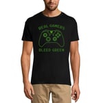 Homme Tee-Shirt Les Vrais Joueurs Saignent Vert - Vêtements De Jeu - Real Gamers Bleed Green - Gaming Apparel - T-Shirt Graphique Éco-Responsable Vintage Cadeau Nouveauté