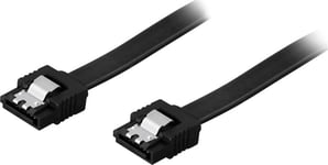 DELTACO SATA-kabel, SATA 6Gb/s, lås-clips, 1 meter (SATA-1003)