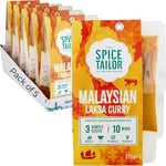 The Spice Tailor - Asian Curry Sauce Meal Kit, Malaysian Laksa Curry, Pack of 5, Vegetarian