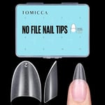 TOMICCA 504 Pièces Demi Capsules Ongles French Acrylique Tips Ongles Gel, 12 Tailles Amande Court Demi Couverture French Nail Extension Tips Appuyez sur les Ongles pour Manucure Salon