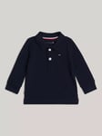 Tommy Hilfiger Baby Flag Logo Essential Long Sleve Polo Shirt, Desert Sky