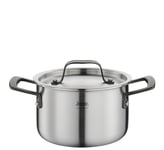 Spring Gourmet Casserole multicouche avec couvercle en acier inoxydable, passe au four, avec graduation intérieure, diamètre 16 cm, hauteur 10 cm, 2 litres, noire