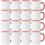 Lot de 36 tasses de sublimation sans impression de qualité AAA | Individuelles ou en lot | Tasse photo pour impression par sublimation thermique | Tasses vides pour presse à chaleur (36 pièces, rouge)