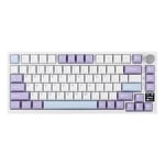 EPOMAKER Ajazz AK820 Pro 75% Gasket Clavier Mecanique sans Fil/Bluetooth/USB, RGB Rétro-Éclairé, TFT écran, Foam d'insonorisation pour PC/Mac/Win (Blanc Violet, Ajazz Flying Fish Switch)