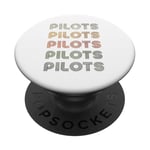 Love Heart Pilots Tee Grunge Vintage Style Pilotes Noir PopSockets PopGrip Interchangeable