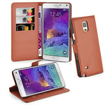 cadorabo Coque pour Samsung Galaxy Note 4 en Noisette Marron - Housse Protection avec Fermoire Magnétique, Stand Horizontal et Fente Carte - Portefeuille Etui Poche Folio Case Cover