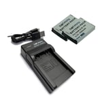 2x SLB-10A Battery & USB Charger for Samsung ES55 M310W PL50 SL202 WB250F WB550