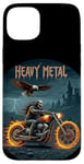 Coque pour iPhone 15 Plus Heavy Metal Thrash Hard Rock Horreur Rocker Tenue moto