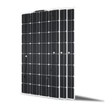 Panneau Solaire Flexible 300W (3 x 100W) 24V/12V Panneau Solaire Monocristallin en silicium Chargeur Solaire photovoltaïque adapté aux camping-cars,yachts, camping et autres surfaces irrégulières