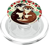 Christmas Otters Art Xmas Otter PopSockets PopGrip for MagSafe