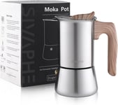 Sivaphe Stovetop Espresso Maker 100ml, Induction Hob Italian 2 cups/100ml- 