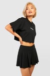 V Waistband Pleated Tennis Skirt