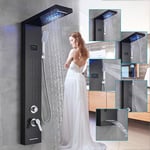 Shower Panel Column Tower LED Waterfall Massage Body Jets Bathroom Mixer Unit