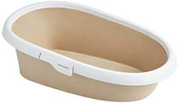 Trixie Paulo Cat Litter Tray with Rim, 58 x 39 x 17 cm, Taupe/Cream