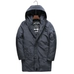 Manteau Homme De Marque En Coton À Capuche D'hiver Mi-Longue Parka Homme Chaude Vêtement Masculin Épaississant Couleur Unie Doudoune Homme