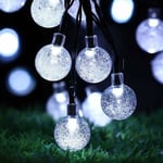 50 LED Solar String Lights Outdoor and Indoor IP65 Waterproof 8 Modes, USB String Lights Pretty Decoration (white)，for i