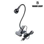 Led Usb Night Light Clip On Beside Bed Table Desk Reading Lamp B Black Warm