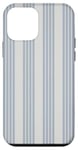 Coque pour iPhone 12 mini Motif géométrique rayé blanc et bleu clair