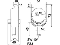 Obo Bs-N1-K-46 Ft U-Klämma 2056 40-46Mm Varmförzinkad 1187238 100 (1187238)