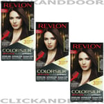 3 X Revlon Colorsilk all-in-one Buttercream Hair Colour 415 Dark Soft Mahogany