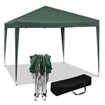 WOLTU Tonnelle de Jardin Tente Pliante Auvent Pliable Imperméable Protection du Soleil UV 50+ Sac de Transport Inclus Facile à Installer Hauteur Réglable 3x3m Vert