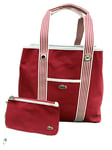 LACOSTE TOTE BAG Vertical Zipped Canvas Vintage N23 Summer 3 Varsity Red NEW