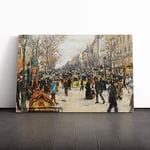 Big Box Art Canvas Print Wall Art Jean-Francois Raffaelli On The Grand Boulevard | Mounted & Stretched Box Frame Picture | Home Decor for Kitchen, Living Room, Bedroom, Multi-Colour, 24x16 Inch