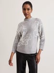 Phase Eight Amber Floral Jumper, Grey