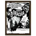 Vintage Movie Film Horror Dracula Cushing Vampire USA A4 Artwork Framed Wall Art Print